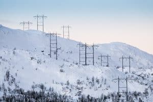 Tinn Energi og Fiber AS - Telemark Kraft høyspent vinterlandskap