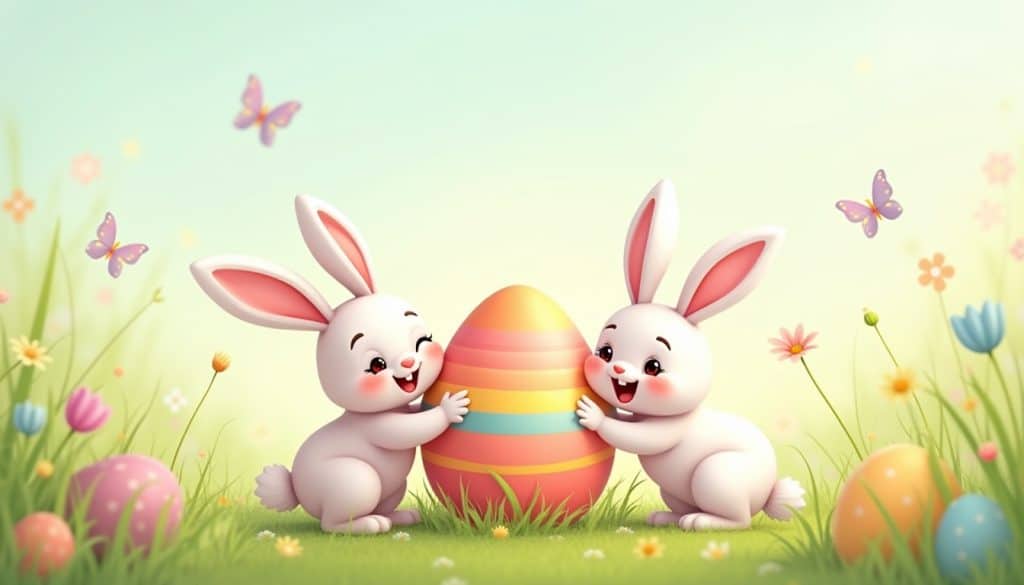 freepik__cute-easter-scene-with-two-playful-easter-bunnies-__8982 - Telemark Kraft Påskebilde generert av ai